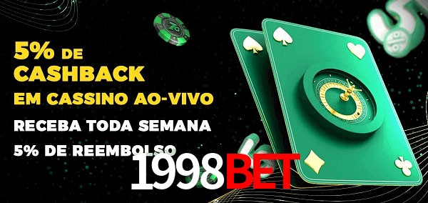 Promoções do cassino ao Vivo 1998Bet